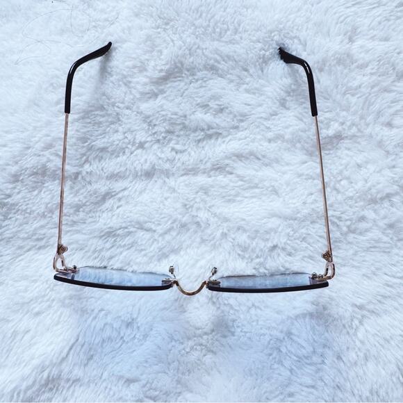 Laurel Clear Blue Rimless Sleek Sunglasses - Picture 4 of 11